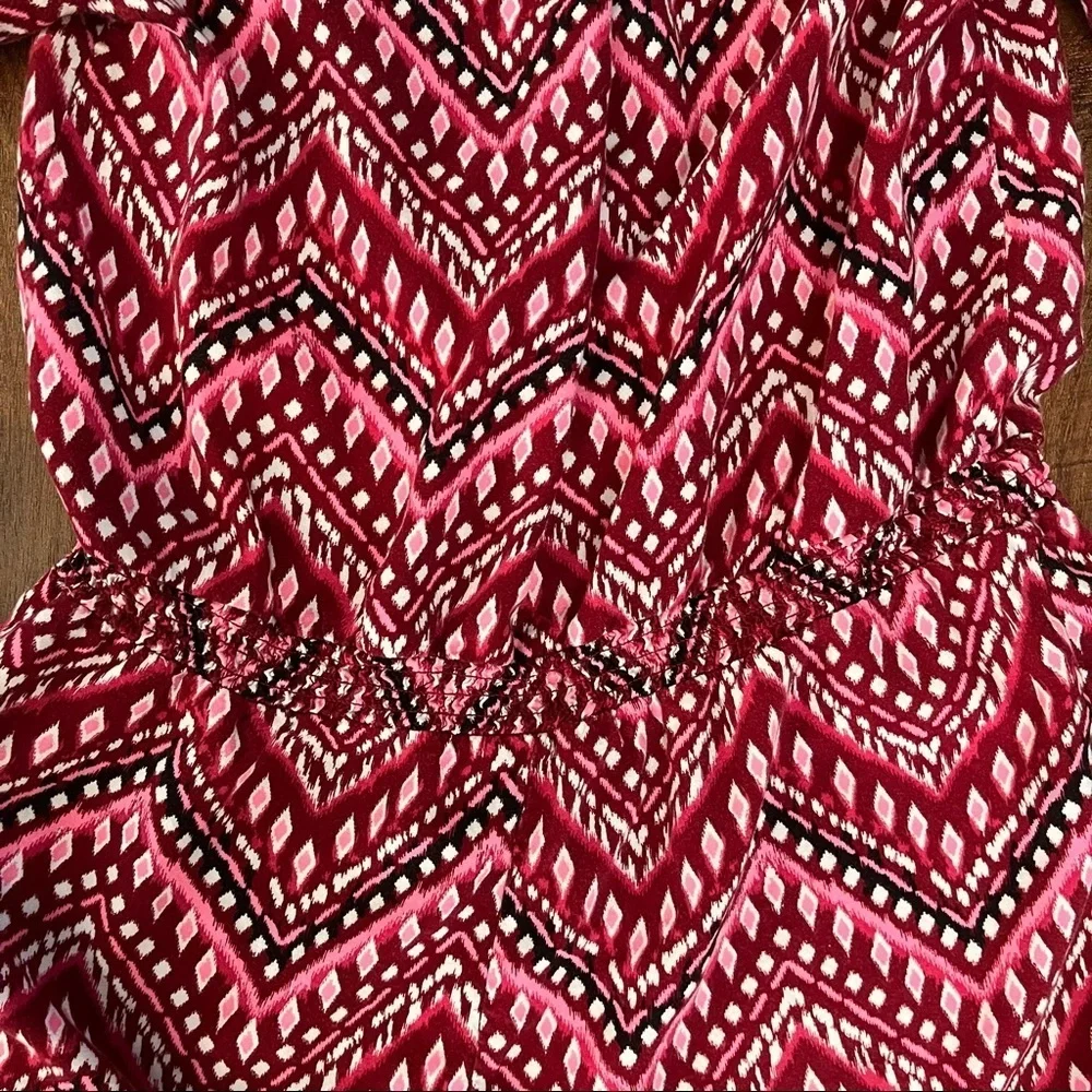 Justice girls Chevron one piece romper Sz 20+plus red pink white black